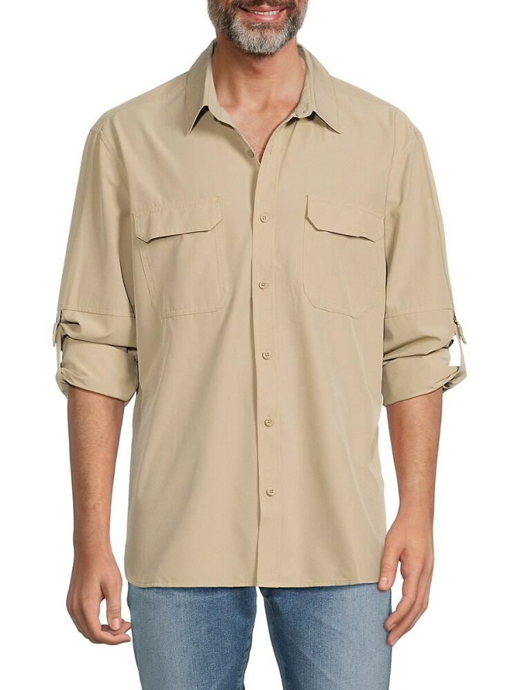 Fair Harbor Men's The River Solid Button Down Shirt - Khaki Cover