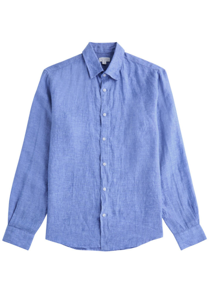 Sunspel Linen Shirt - Blue Cover