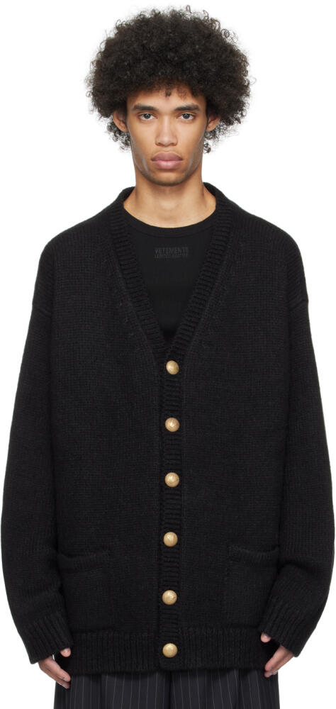 VETEMENTS Black Fancy Button Cardigan Cover