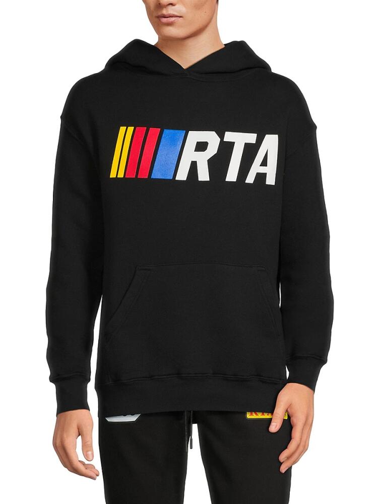 RTA Men's Nash Graphic Drop Shoulder Hoodie - Black Cover