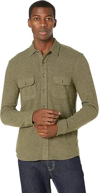 Faherty Legend Sweater Shirt (Olive Melange Twill) Men's Clothing Cover