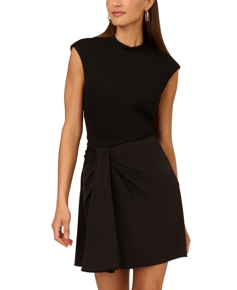 Adrianna by Adrianna Papell Women's Twisted Fit & Flare Dress - Black Cover