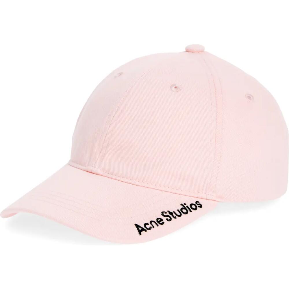 Acne Studios Carliy Straight Logo Baseball Cap in Pink Cover