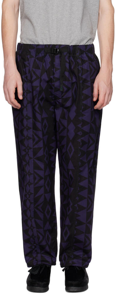 South2 West8 Black & Purple Belted Track Pants Cover