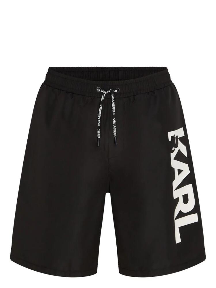 Karl Lagerfeld logo-print swim shorts - Black Cover