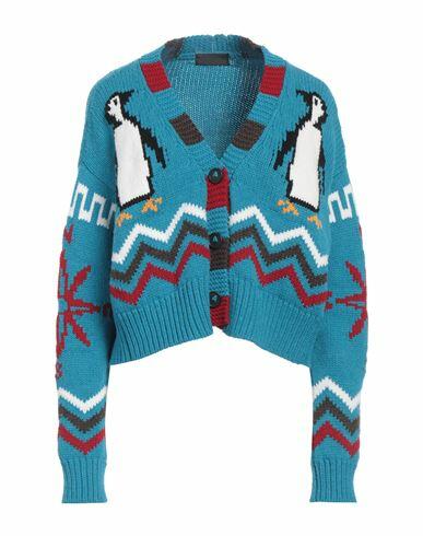 Alanui Woman Cardigan Turquoise Virgin Wool Cover