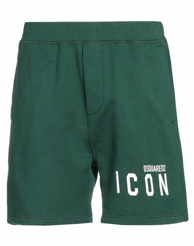 Dsquared2 Man Shorts & Bermuda Shorts Green Cotton Cover