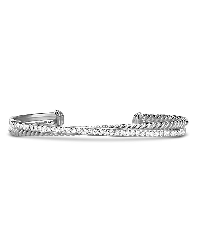 David Yurman Crossover Two Row Bracelet in Sterling Silver with Diamonds, 6mm Cover