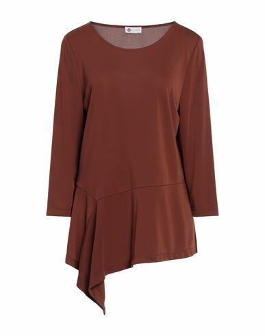 Diana Gallesi Woman T-shirt Brown Polyester Cover