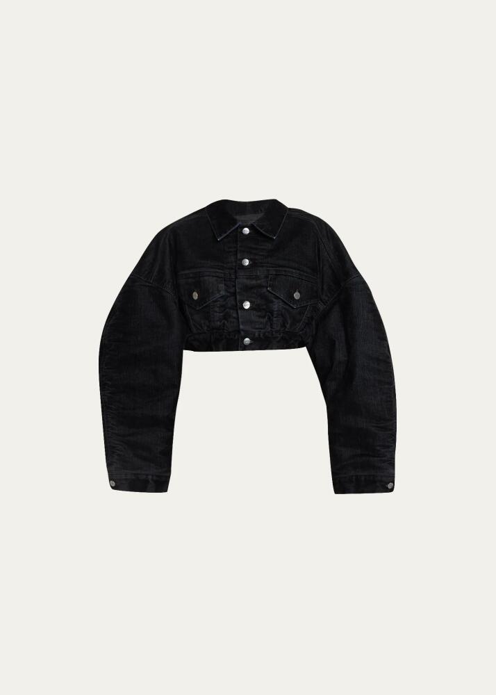 Marc Jacobs Flocked Denim Cropped Ball Jacket Cover