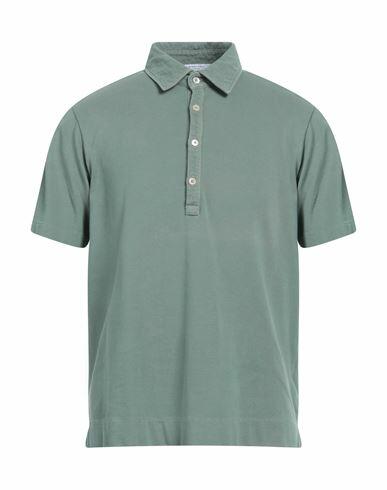 Boglioli Man Polo shirt Military green Linen Cover