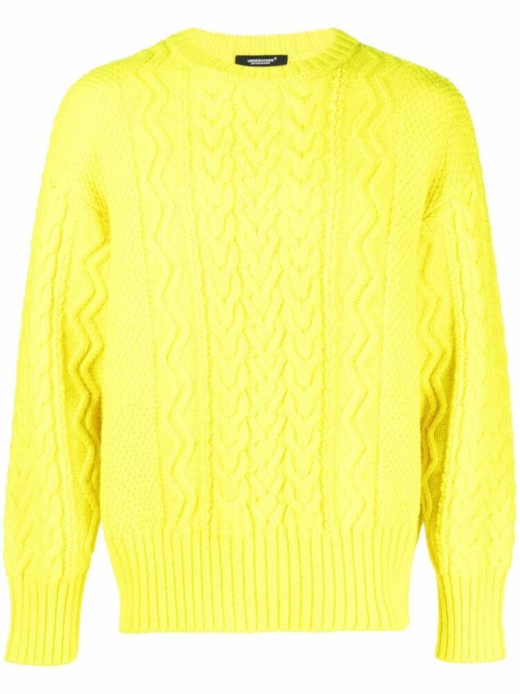 Undercover cable-knit jumper - Yellow Cover