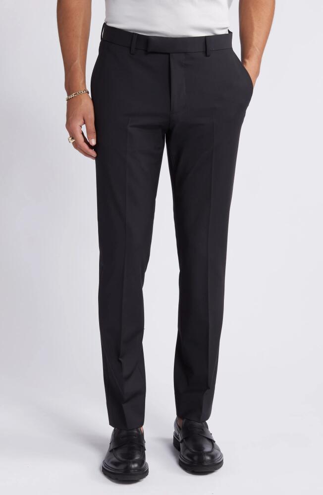 Open Edit Solid Extra Trim Wool Blend Trousers in Black Cover