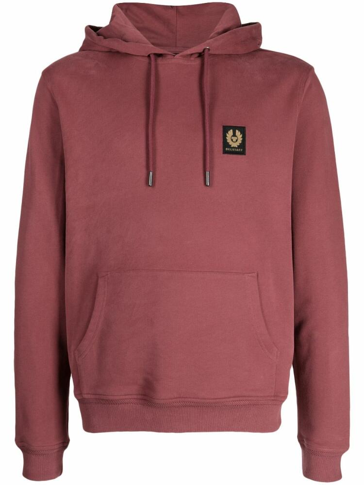 Belstaff logo-patch cotton hoodie - Red Cover