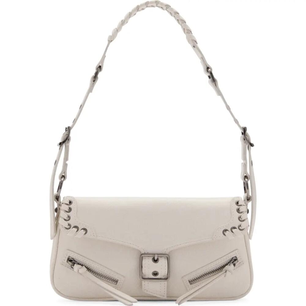 MANGO Buckle Detail Faux Leather Shoulder Bag in White Cover