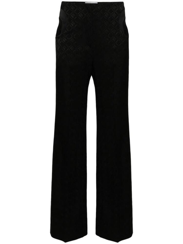 Marine Serre Moon Diamant-jacquard trousers - Black Cover