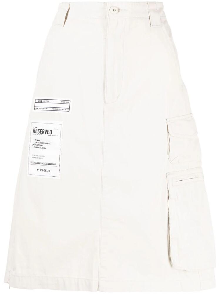 izzue patch-detailed cotton skirt - Neutrals Cover