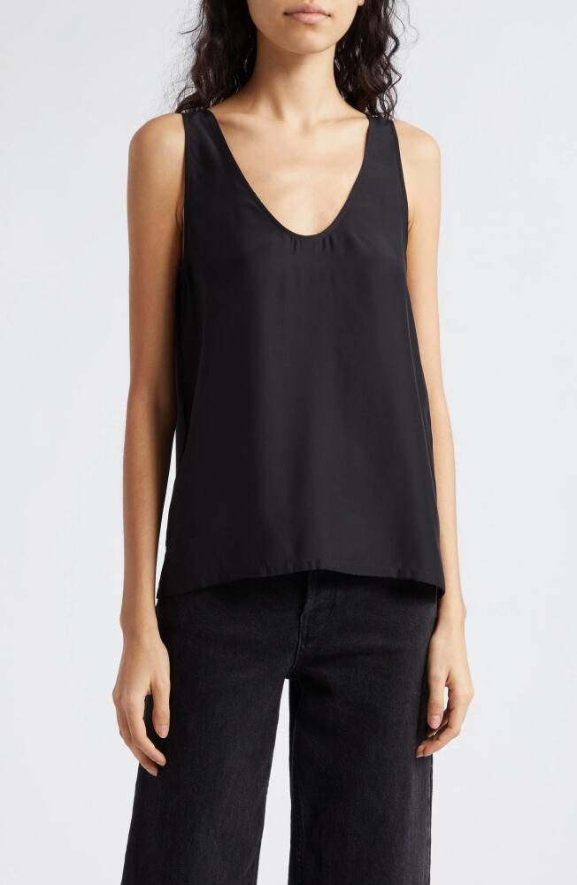 ATM Anthony Thomas Melillo Silk Charmeuse Tank Top in Black Cover