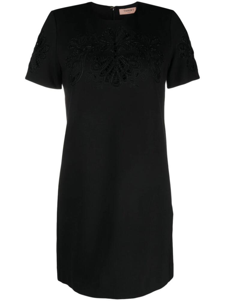 TWINSET bead-embellished short-sleeve minidress - Black Cover