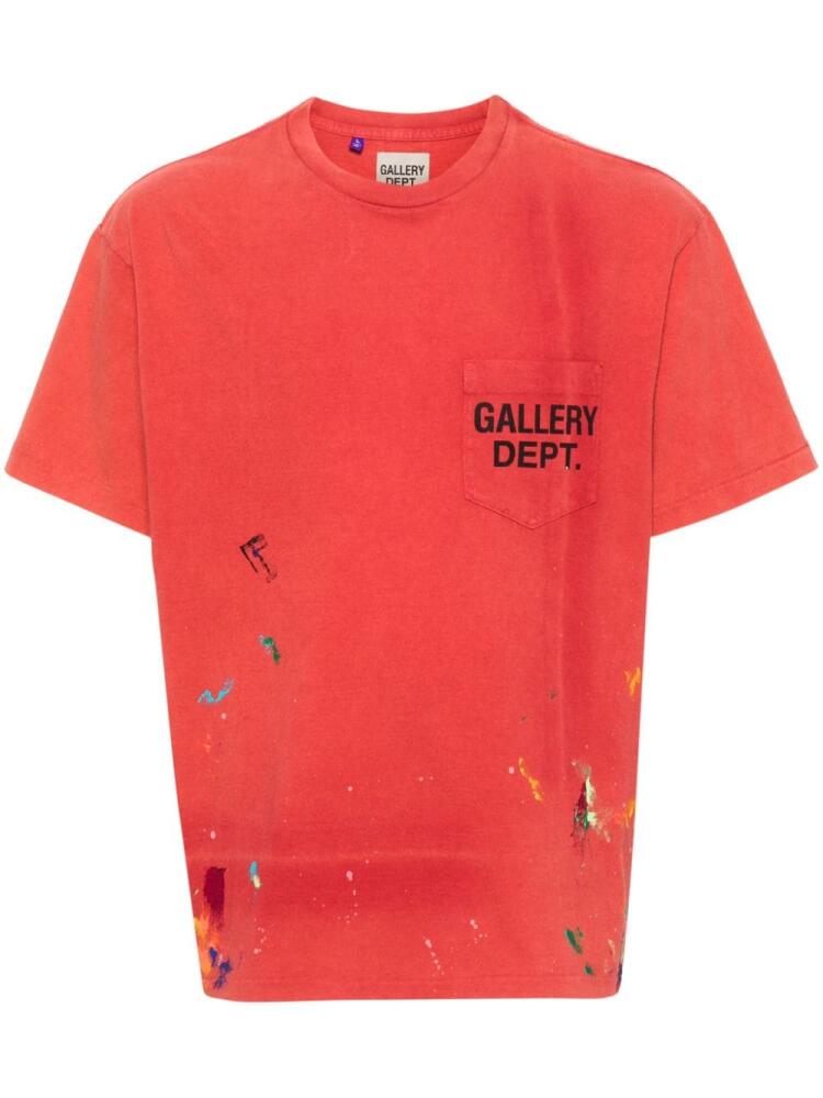 GALLERY DEPT. paint-splatter-detail cotton T-shirt - Red Cover