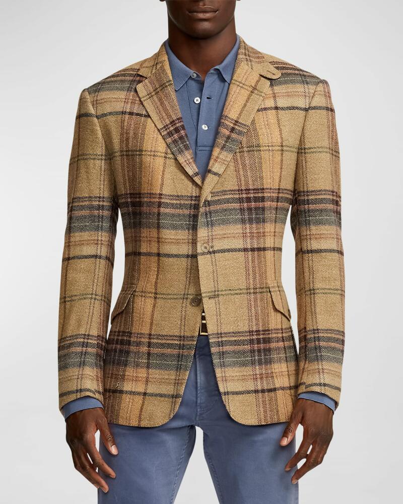 Ralph Lauren Purple Label Men's Kent Hand-Tailored Plaid Tweed Sport Coat Cover