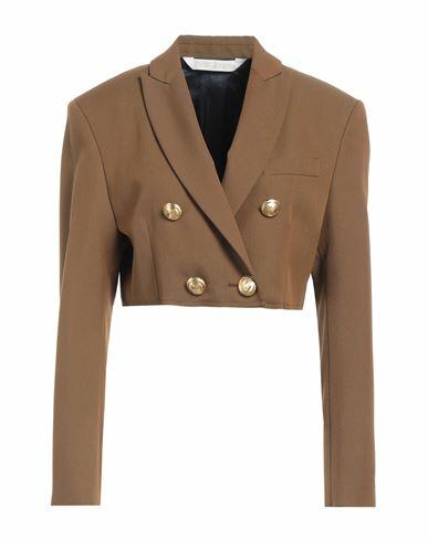 Palm Angels Woman Blazer Military green Cotton, Polyester Cover