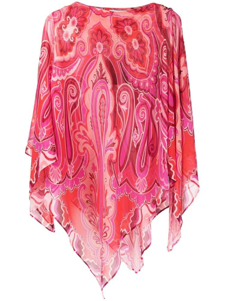 ETRO paisley-print asymmetric blouse - Pink Cover