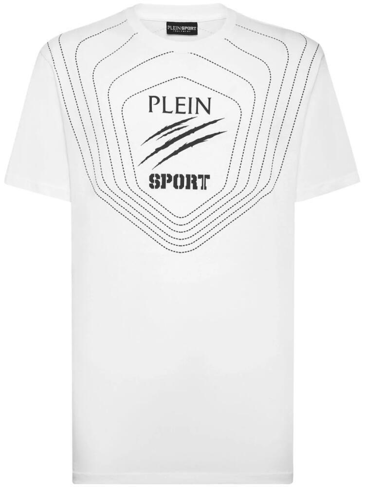 Plein Sport logo-print cotton T-shirt - White Cover