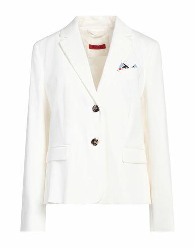 Max & co. Woman Blazer White Cotton, Elastane Cover