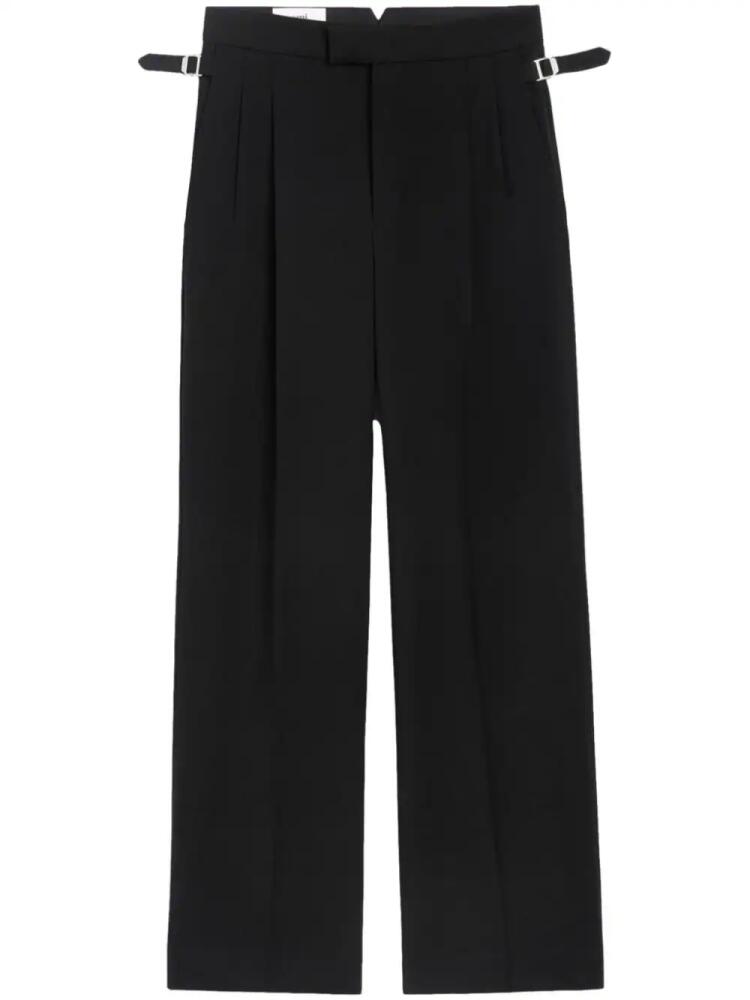 AMI Paris pressed-crease straight-leg trousers - Black Cover