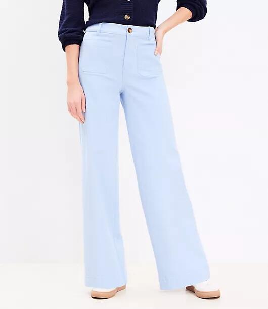 Loft Palmer Wide Leg Pants in Twill Cover