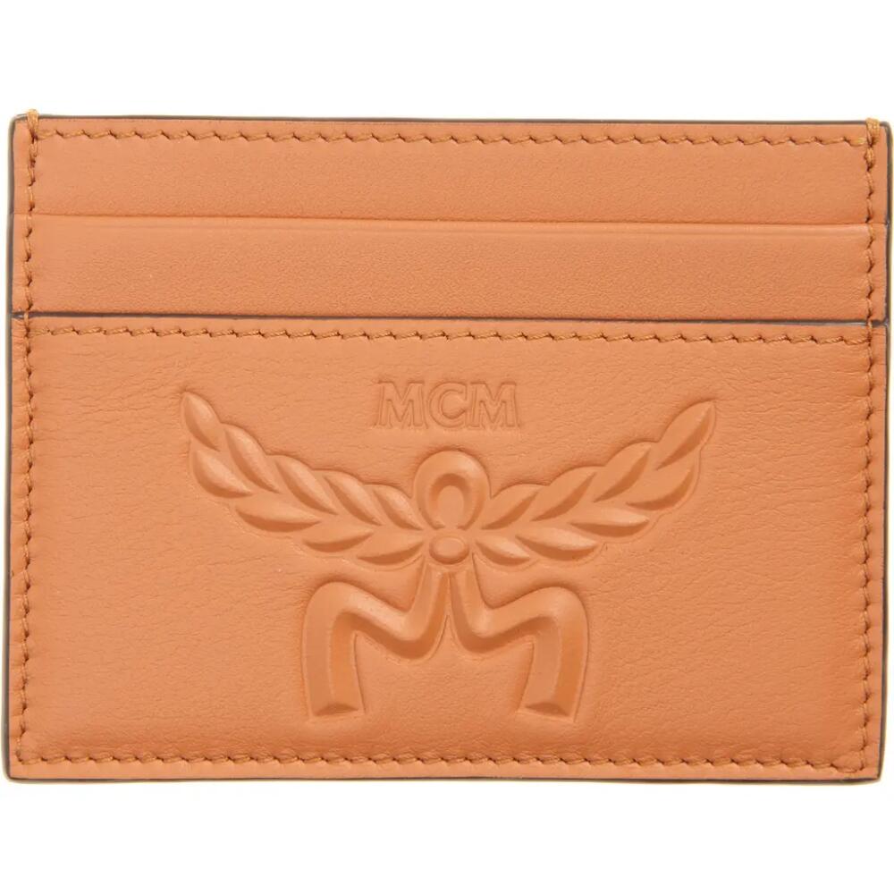 MCM Himmel Lauretos Monogram Leather Card Holder in Terracotta Cover