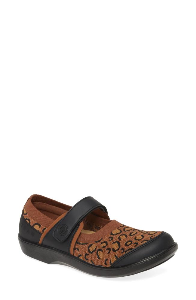 TRAQ by Alegria Qutie Mary Jane Flat in Leopard Print Leather Cover