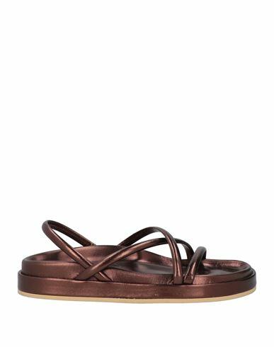 P. a.r. o.s. h. Woman Sandals Brown Leather Cover