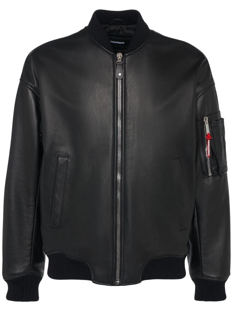 DSQUARED2 Cyprus Leather Bomber Jacket Cover