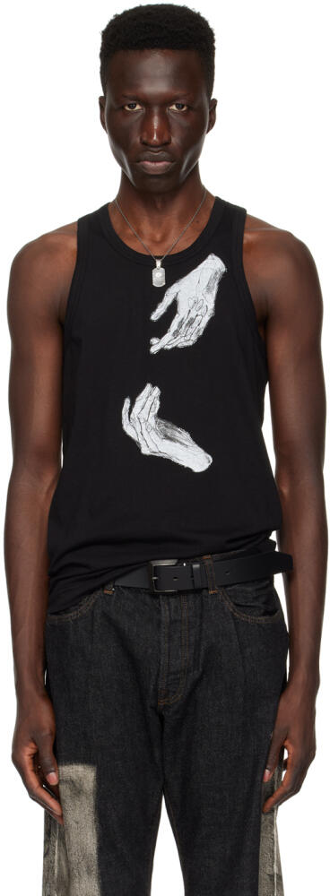 YOHJI YAMAMOTO Black Print Tank Top Cover