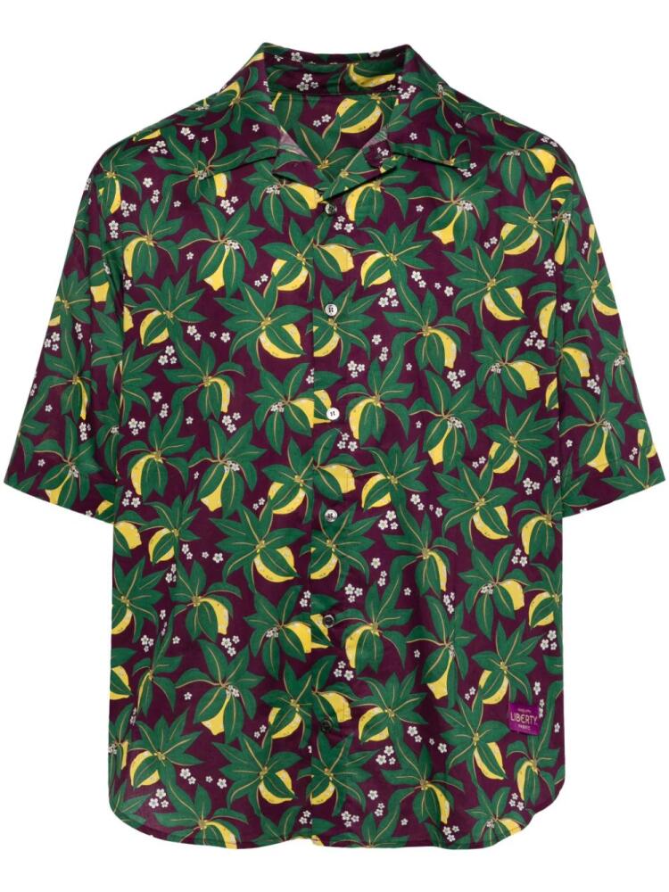 CROQUIS botanical-print cotton shirt - Purple Cover