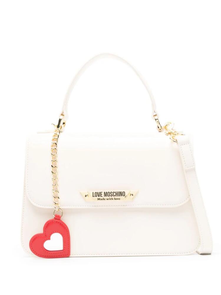 Love Moschino logo-plaque tote bag - White Cover