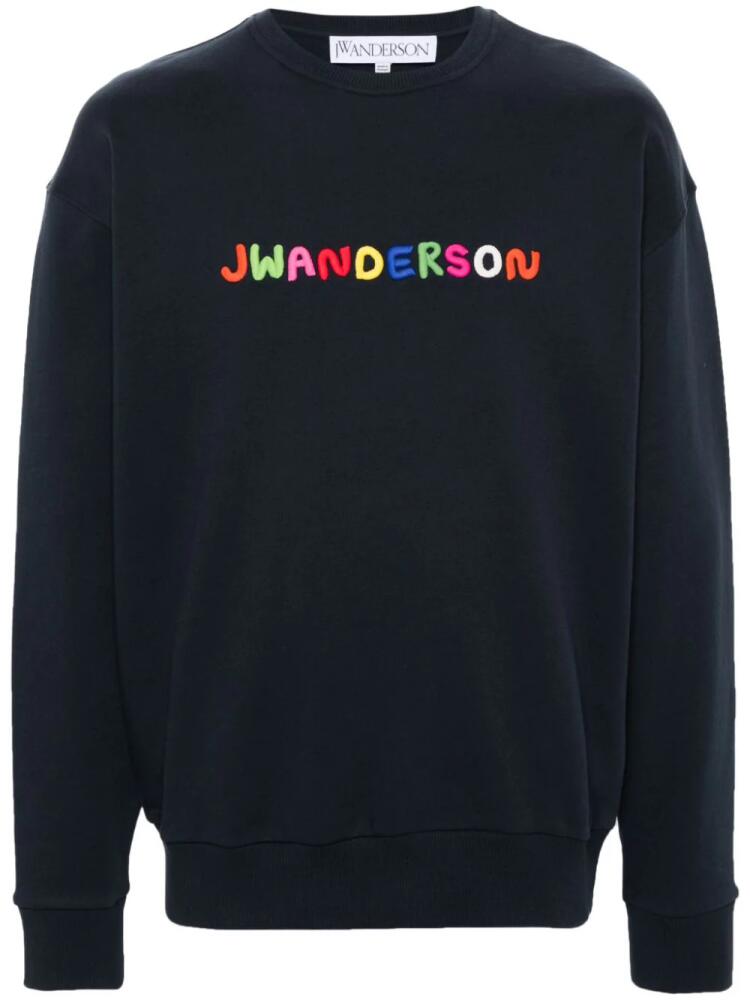 JW Anderson logo-embroidered cotton sweatshirt - Blue Cover