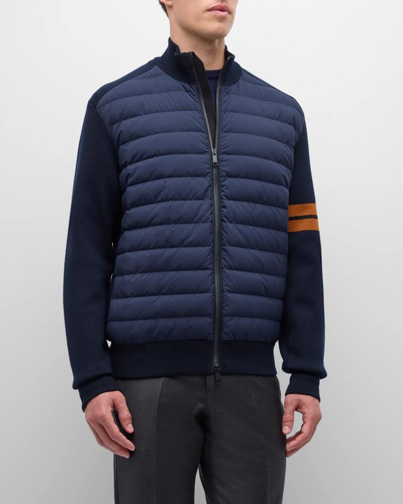 ZEGNA Men's Quilted Down Full-Zip Jacket Cover