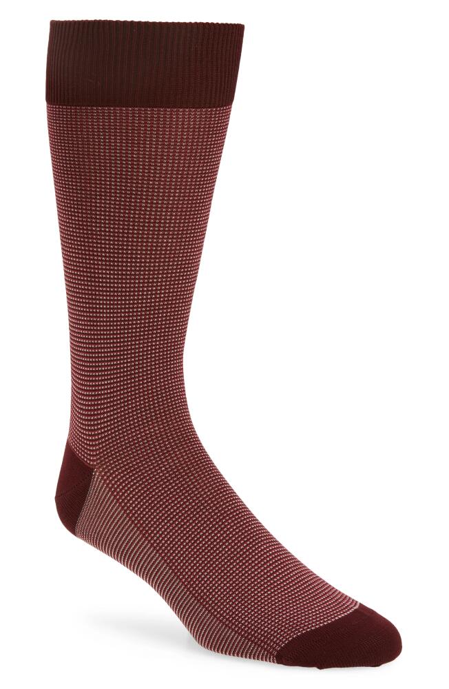 Pantherella Tewkesbury Cotton Blend Bird's Eye Dress Socks in Burgundy Cover