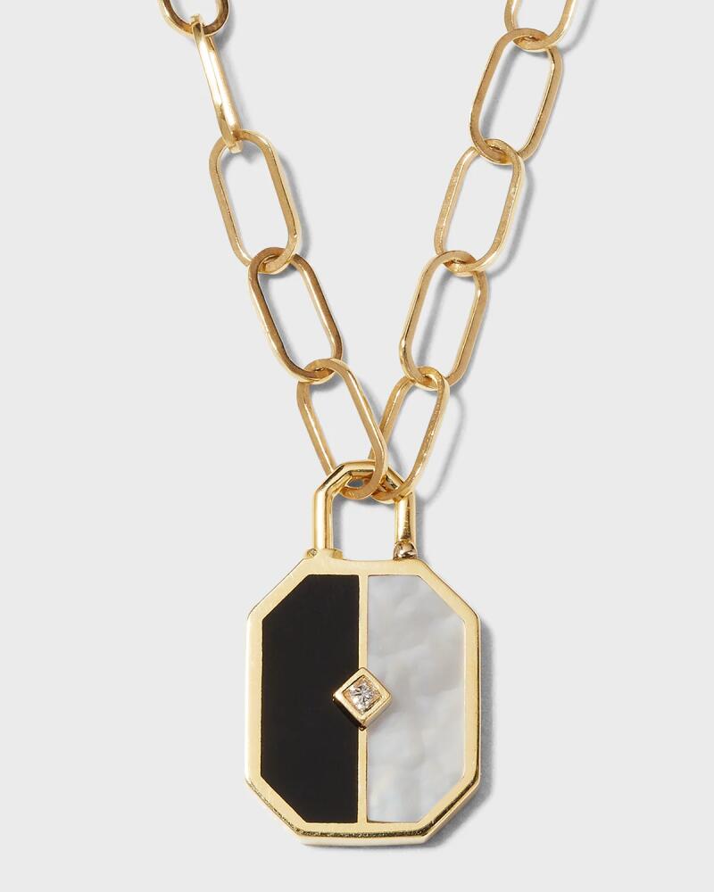 L'atelier Nawbar Lock'In Love Pendant Necklace with Black Onyx and White Mother-of-Pearl Cover