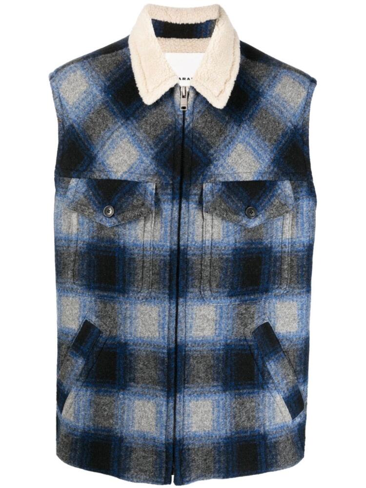 MARANT plaid check-pattern gilet - Blue Cover