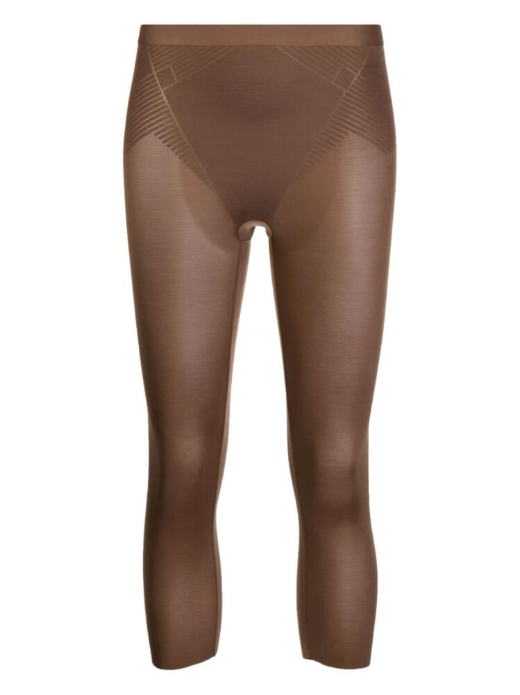 SPANX Capri mid-rise stretch leggings - Brown Cover