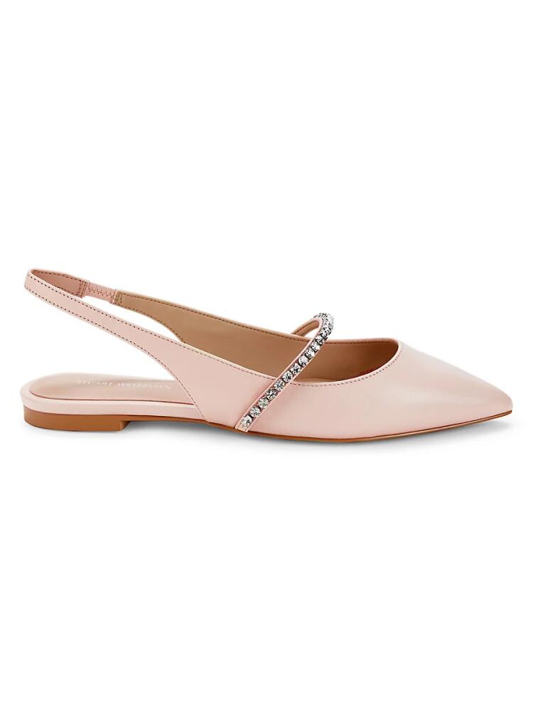 Stuart Weitzman Women's Crystalline Leather Flats - Rose Water Cover