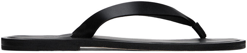 AURALEE Black Leather Belt Flip Flops Cover