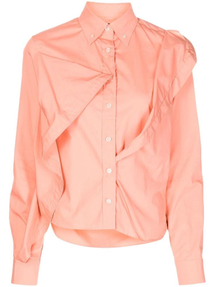 Kolor asymmetric-detail long-sleeve shirt - Pink Cover