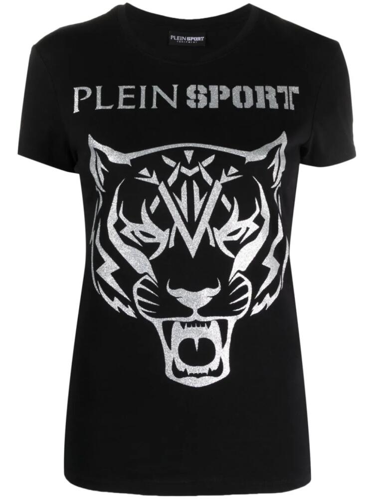 Plein Sport logo-lettering graphic-print T-shirt - Black Cover