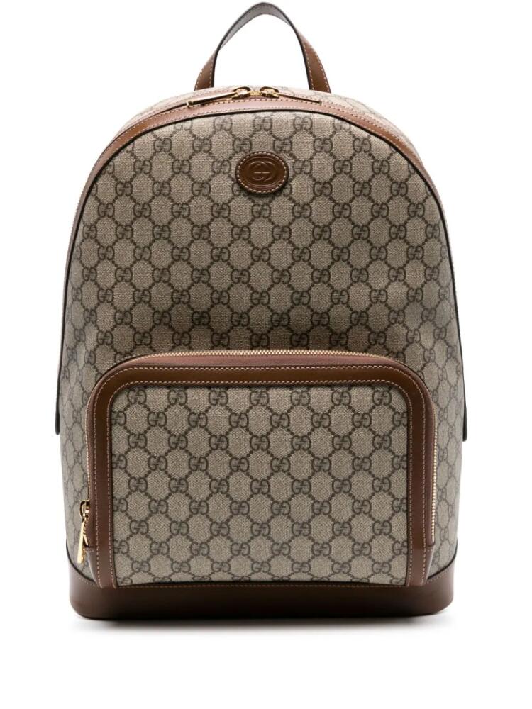 Gucci GG Supreme canvas backpack - Brown Cover