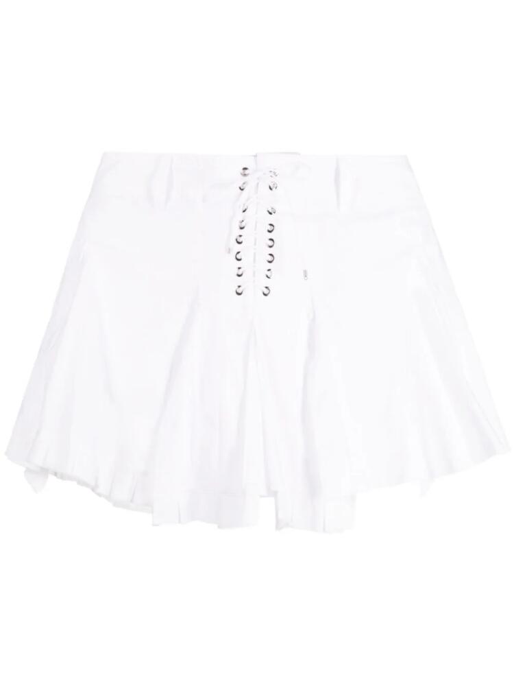 Ludovic de Saint Sernin lace-up cotton miniskirt - White Cover